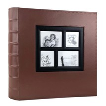 Photo Album 4X6 Holds 500 Photos Black Pages Large Capacity Leather Cove... - $51.99