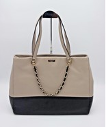 Kate Spade New York Town Road Francesca Beige Black Leather Shoulder Bag... - £220.35 GBP