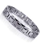 Stunning Solid Tungsten Link Bracelet for Men Polished Links - £57.10 GBP