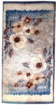 Handmade antique French Flanders Art Deco rug 2.2&#39; x 4.2&#39; (68cm x 130cm) 1920s - £901.87 GBP