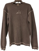 Y2K 90’s Rock Steady Shirt Mens Gray Crew Neck Thermal Shirt Size M Medium - £19.56 GBP