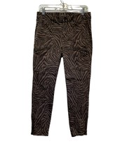 White House Black Market Whbm Women&#39;s Size 4 Brown Zebra Animal Print Cr... - £19.41 GBP