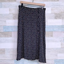 Reformation Side Button Slit Midi Skirt Black Multicolor Polka Dot Women... - $79.19