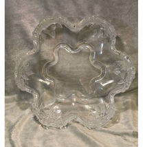 Vintage Mikasa Frosted Embossed Flower 10 1/4&quot; Crystal Serving Dish - £19.71 GBP