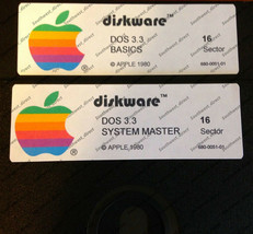Apple II Plus DOS 3.3 System Master / BASICS 2 Disk Set / Apple II Home Computer - £11.71 GBP