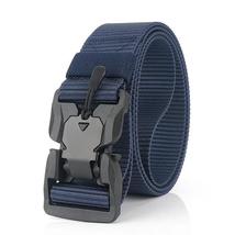Men Tactical Belt Web Belt Heavy-Duty Quick-Release Metal Buckle Military Use - £14.14 GBP