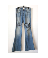 McGuire Denim Flared Cutout Knee Raw Hem 15H Jeans Long Tall Size 28 - $203.78 CAD