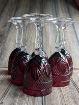 6 CRISTAL D&#39;ARQUES-DURAND Antique Royal Ruby Red 8&quot; Water Goblet Wine Glass - €48,07 EUR