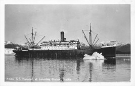 Rppc S.S. Baranof At Columbia Glacier Alaska Ship Real Photo Postcard H48 - £7.33 GBP