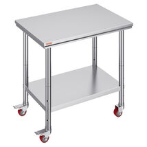 VEVOR Stainless Steel Work Table 35x24x33 in, 700 lbs Load Capacity, Adj... - $96.90