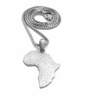 [Icemond] Silver African Map Pendant Chain Necklace - 3 Different Chain ... - £12.67 GBP