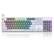 Wireless Gaming Keyboard, 104 Keys Fully Programmable, Mechanical Red Switch, Bi - £75.83 GBP