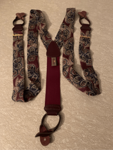Trafalgar Silk Paisley Suspenders Braces -Red/Blue/Gold-1.25”W x 44”L Bu... - $25.74