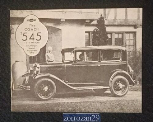 Primary image for 1931 CHEVROLET FULL-LINE NON-COLOR SALES BROCHURE - GREAT REPRODUCTION - USA !!