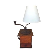 Antique Imperial Arcade Cast Iron &amp; Wood Coffee Grinder Lamp - £78.63 GBP