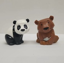 2007 Mattel Little People Share &amp; Care Safari Zoo - Panda Bear &amp; Brown Bear - £7.66 GBP