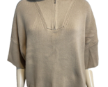 Haven Tan 1/4 Zip Collared Short Sleeve Sweater Size XXL - $33.24