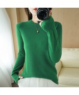 Spring and Autumn Ladies Round Neck Knit Sweater Long Sleeve Solid Color... - £103.93 GBP