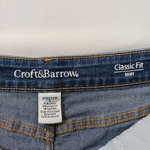 Croft & Barrow Classic Fit Stretch Women's Blue Cotton Blend Denim Skirt Size 4 image 3