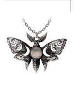 Alchemy Gothic P974 Lunar Moth Necklace Pendant Triple Crescent Moon Win... - $1,287.34 MXN