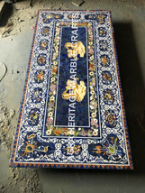 6&#39;x4&#39; Marble Dining Room Table Top Lapis Lazuli Pietra Random Inlay Design E947B - $9,600.58