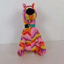 Scooby-Doo Zigzag Multicolor Plush Purple Pink Red Yellow Orange 10 in tall - £9.31 GBP