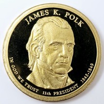 2009 S  James K. Polk ~ Mint Proof Presidential Dollar from Proof Set - $5.68