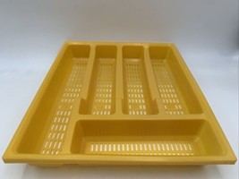 Vintage Action Industries Silverware Tray Yellow/Gold MADE IN USA 5-Comp... - £12.69 GBP