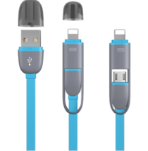 4 PC OF 3 FT Exchangeable Head Multi Cable for Phone &amp; Android/ Micro US... - $14.24