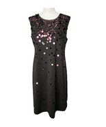 Alfani Black Sheath Dress Embellished Sleeveless Size 10 Coctail Party H... - £31.25 GBP