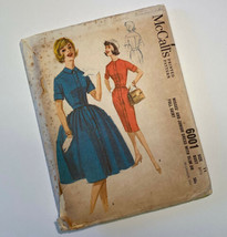 McCall&#39;s 6001 Dress Vintage 1961 Junior Size 11 Bust 31.5 Cut Sewing Pat... - $14.69