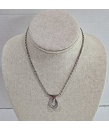Vintage 15&quot; Long Trifari Silvertone Chain Pendant Necklace Costume Jewelry - $347.76 MXN