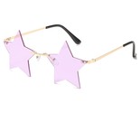 Rimless Star Sunglasses For Women Y2K 90S Colorful Star Shaped Glasses T... - $23.99