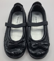 Stride Rite Shirley Mary Jane 8.5 Medium Patent Leather Black Bow Used - £7.84 GBP
