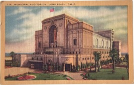 Municipal Auditorium, Long Beach, California, vintage postcard - £9.43 GBP