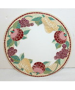 Pier 1 &quot;Mosaic Fruit&quot; 10.5&quot; Rimmed Dinner Plate ~ Italy ~ Earthenware - $4.99