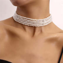 Pearl &amp; Silver-Plated Strand Choker - £12.58 GBP