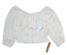 NWT Reformation Truffle Top in White Cotton Off Shoulder Casual Corset Blouse 8 - £64.13 GBP