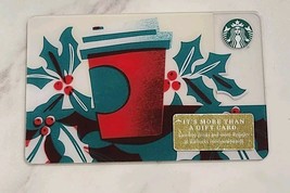 Starbucks collectible gift card no value Coffee Cup Holly Berry Graphic - $1.50