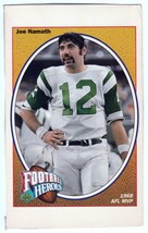 Joe Namath 1991 Upper Deck Football Heroes Box Bottom New York Jets 5.5" x 9" - $3.95