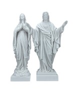 Set Our Lady Blessed Virgin Mary &amp; Jesus Christ Greek Statue Sculpture 1... - £146.93 GBP