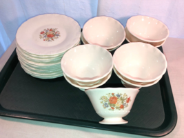 33 Pieces Chinex Classic Depression Glass Dinnerware Plates Bowls - £78.55 GBP
