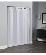 Hookless Shower Curtain 71&quot; X 74&quot; White Litchfield Pattern Weave - $21.78