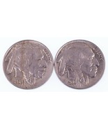 Lot of 2 1930 Buffalo Nickels (P + S) in AU Condition, Natural Color - $86.31 CAD