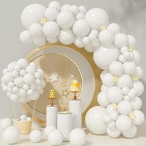 White Balloons 110Pcs White Balloon Garland Arch Kit 5 10 12 18 Inch Mat... - $19.90