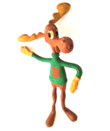 Vintage 1985 Jesco Rocky and Bullwinkle Moose Bendy Rubber Figure Toy 7&quot; - £9.58 GBP