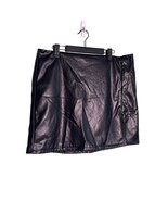 H&amp;M DIVIDED Womens Size 14 Black Faux Leather Skirt Side Slit Goth Biker - £17.00 GBP