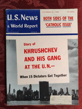 U S NEWS World Report Magazine September 26 1960 Khrushchev USSR at the UN - £11.33 GBP