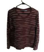 Simply Vera Vera Wang XL Long Sleeve Mauve Texture Top/Shirt Ruffle. - $7.70