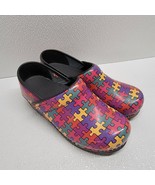 Sanita Womens Size 37 US 5.5 - 6 Aspire Colorful Puzzle Autism Clogs Com... - $41.77